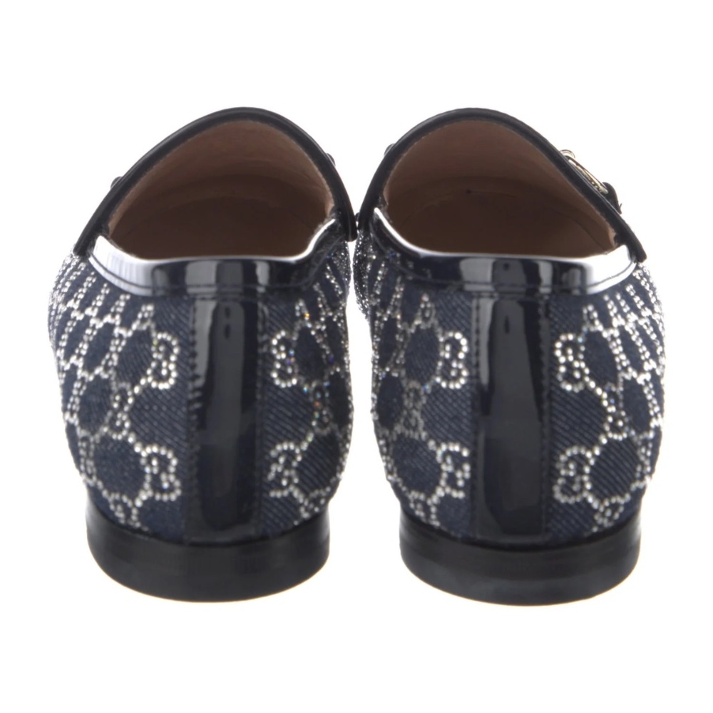 GUCCI Jordaan Loafer Canadian Denim w/ GG Sparkling Crystals Size 8 NIB 836047 - Picture 6 of 12